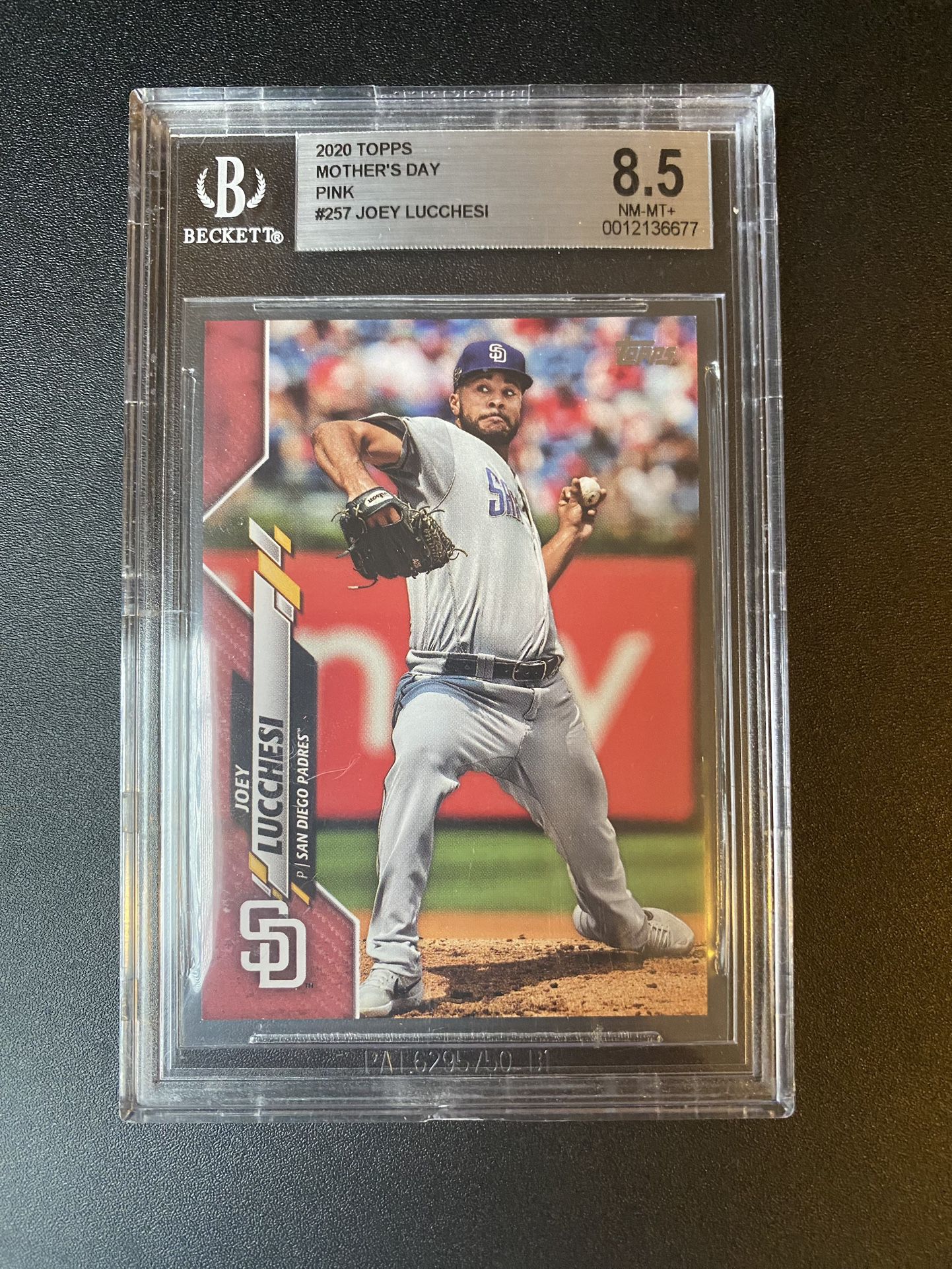 2020 Topps Mothers Day Pink Joey Lucchesi #257 /50 BGS 8.5