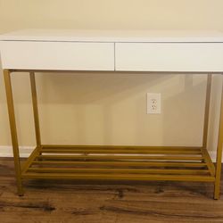 Console Table(white and brass)