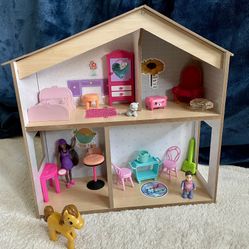 KidKraft Small Wooden Dollhouse 17”W x 16”H x 6”D