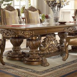 Homey Design- 7PC Dining Room Set Victorian, European & Classic Design
