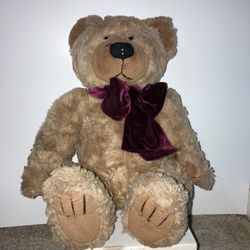 Chosun International Stuffed Bear w/Bow, Tan Plush Animal Bear 13 Inches Sitting