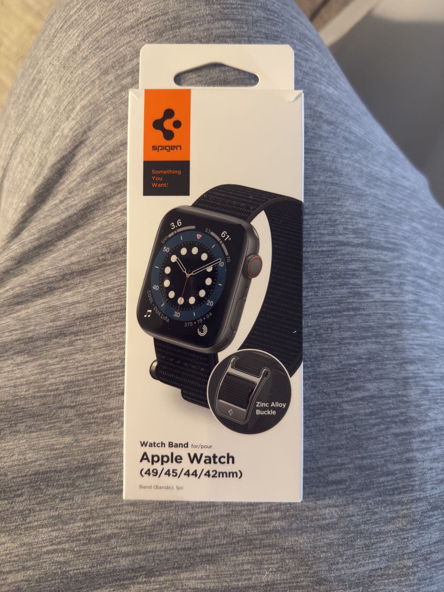 Brand New Spigen Apple Watch Velcro Band With Zinc Alloy Buckle For (42,44,45,49mm).