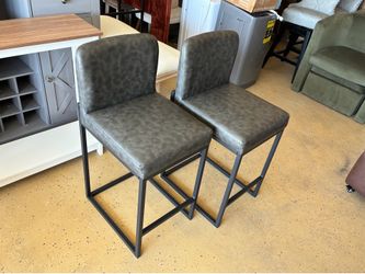 Leather Barstools Set of 2