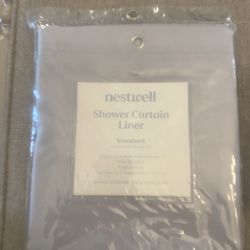 Water resistant fabric shower curtain liner - Light Grey