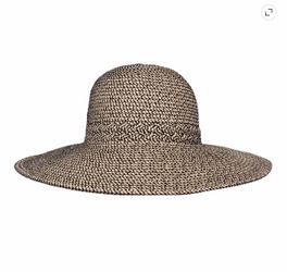 Sunday Afternoons Wide Brimmed Sun Hat, Tan/Pepper Tweed
