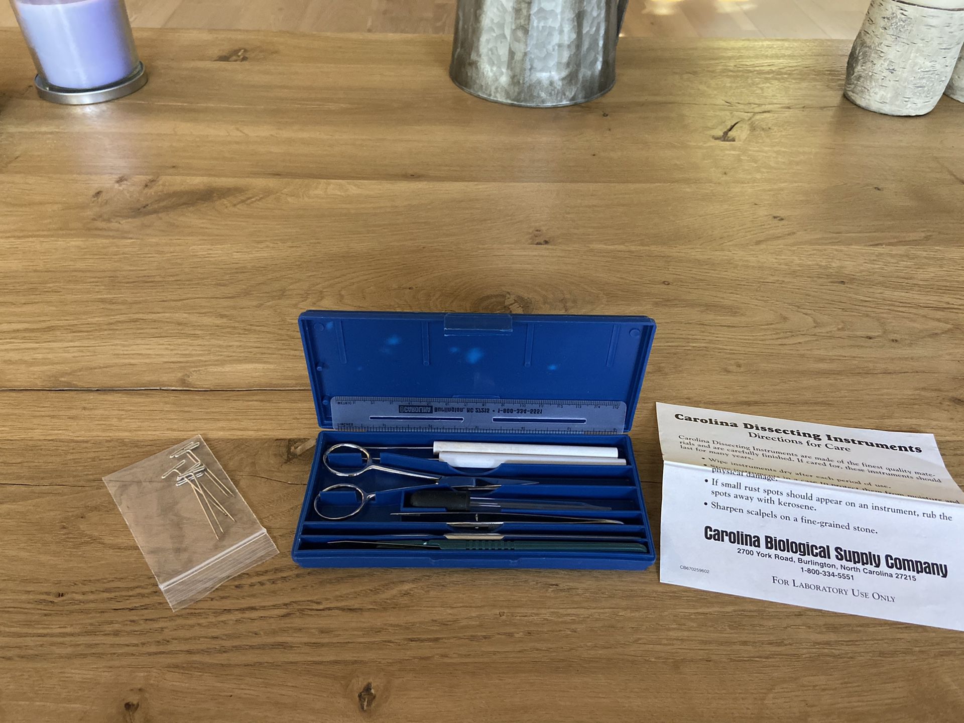 Biology student’s dissecting kit