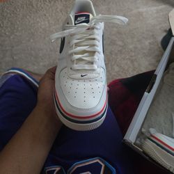 9 1/2 Red White And Blue Air Force Ones Still Fresh No Scuffs 