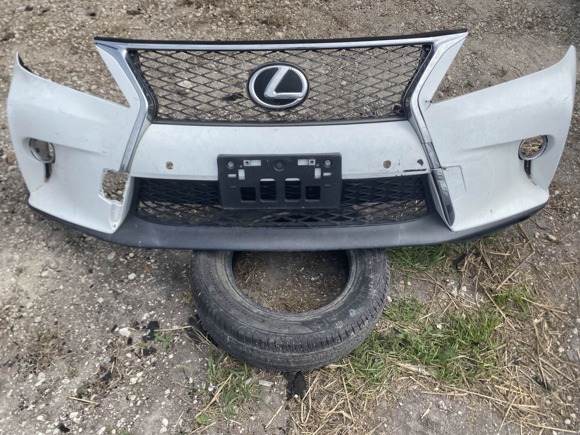 2013-2015 WHITE LEXUS RX350 FRONT BUMPER 52119-0E140 OEM D7