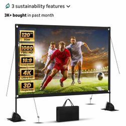 120 in projector screen portable