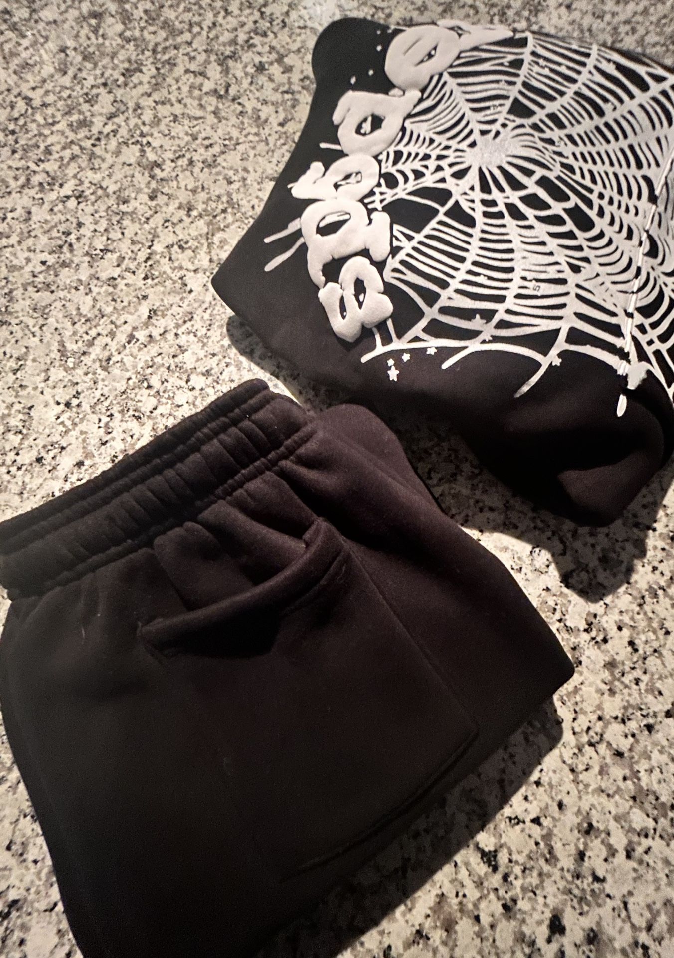 Black Sp5der Hoodie And Pants