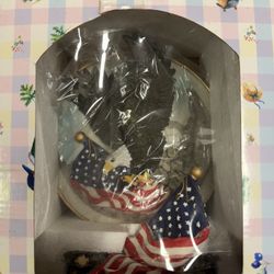 American Eagle And Flag Plate With Stand
