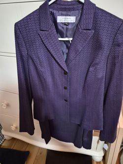 Tahari purple and black suit
