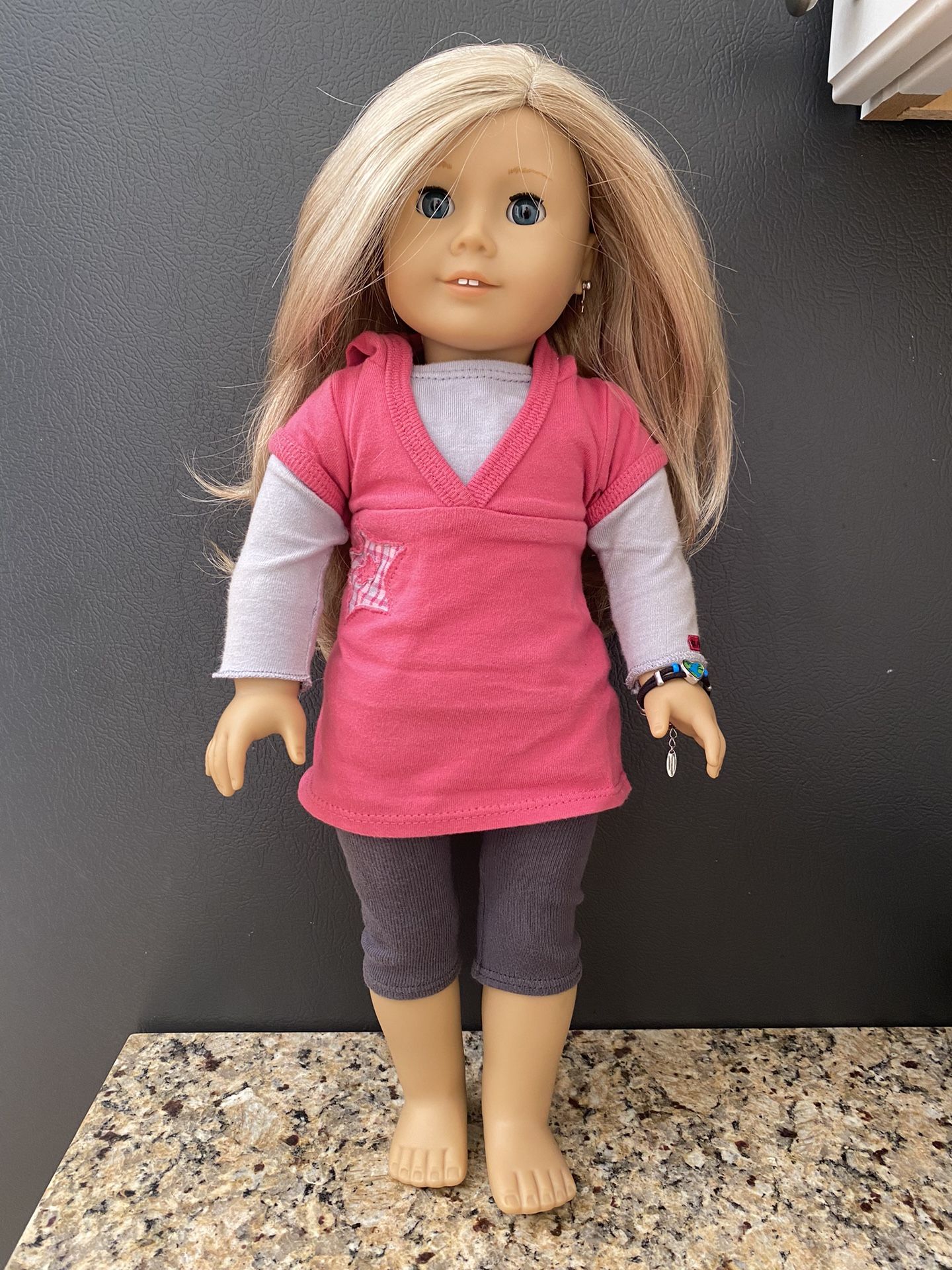 American Girl Doll - Blonde With Star Earrings And Bracelet