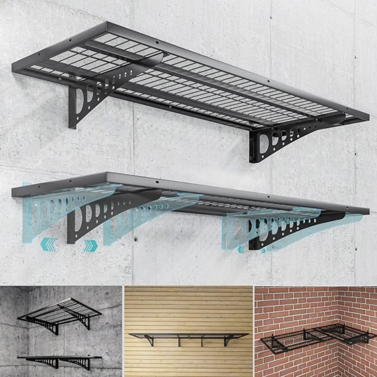 18 X 45 Heavy Duty Garage Wall Shelf (2 Pieces)