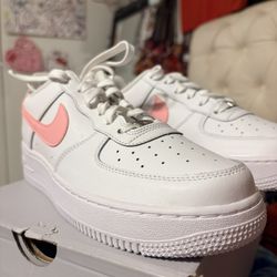 White And Pink Nike Air Force’s (boy Size)
