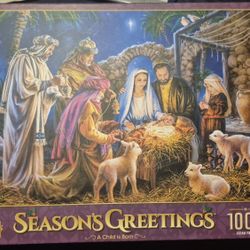 MasterPieces Holiday " A Child is Born " 1000 Piece Jigsaw Puzzle 30" x 24" New
