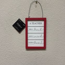New With Tags A Teacher Takes A Hand Opens A Mind Touches A Heart Wood Hanging Sign Decoration