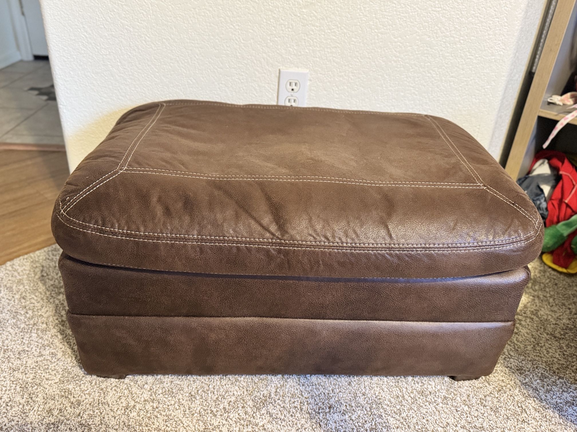 Design by Ashley Bladen Modern Rectangular Ottoman, Dark Brown