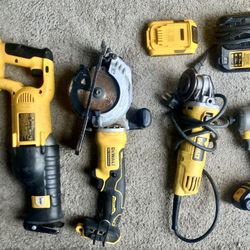 Dewalt Tool Lot - Saw, Grinder, Driver, Batteries & Charger