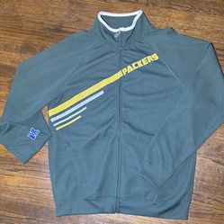 Green Bay Packers Full Zip Jacket Sweater  - Large