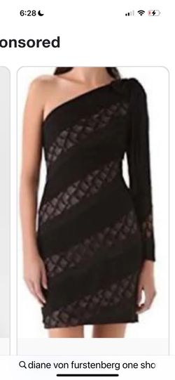 Diane Von Furstenberg One Shoulder Dress Size 2