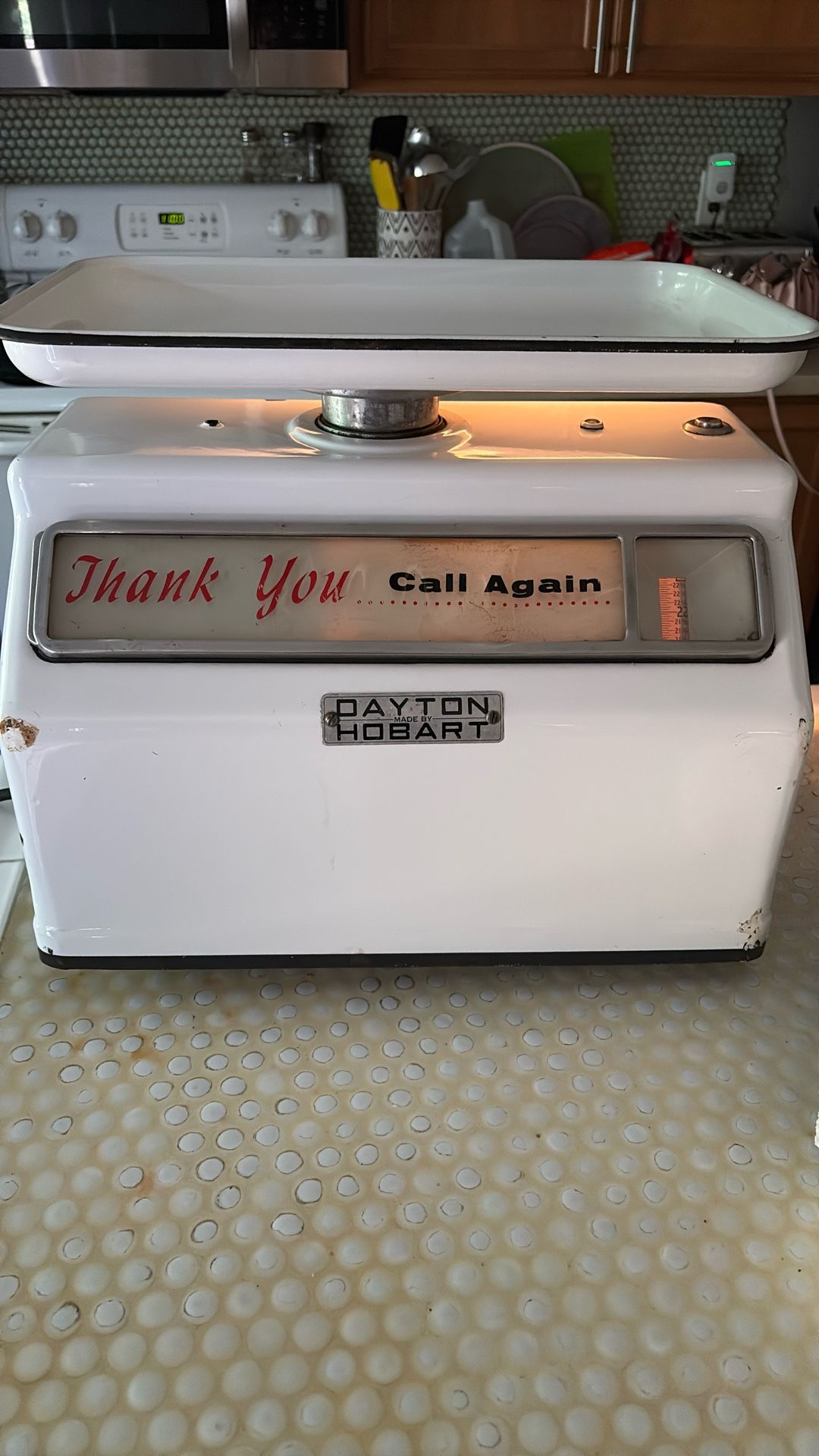 Mid Century Enameled Meat Scale By Dayton Hobart