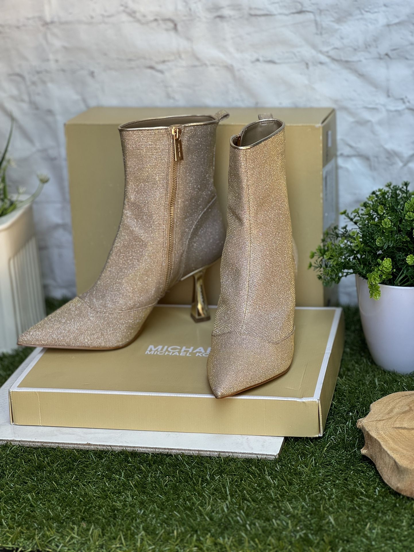 Glitter Chain Mesh Michael Kors Glitter Ankle Boots MICHAEL KORS