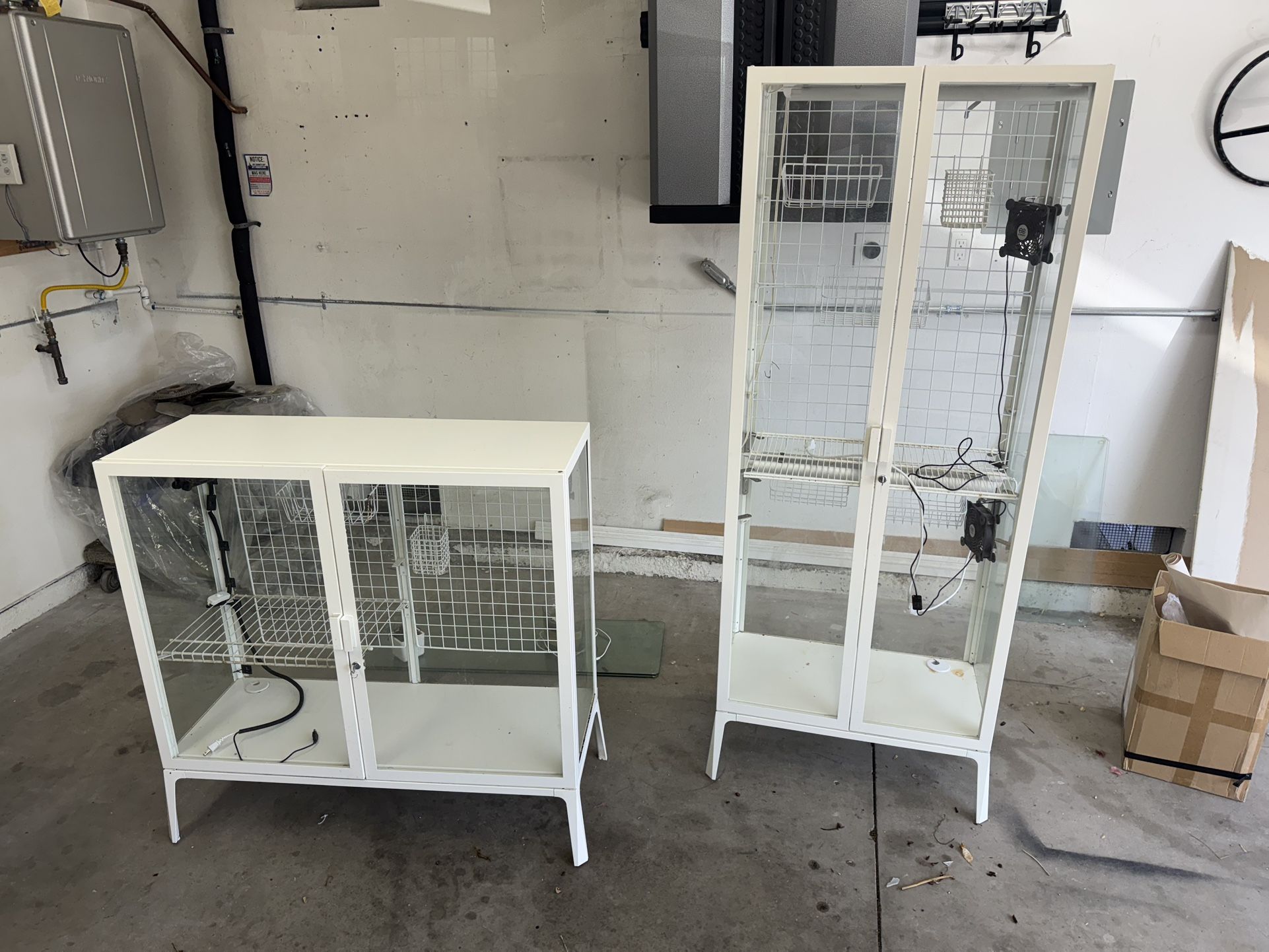 IKEA Milsbo plant Cabinets With Lights $50 Each Or Both For $75