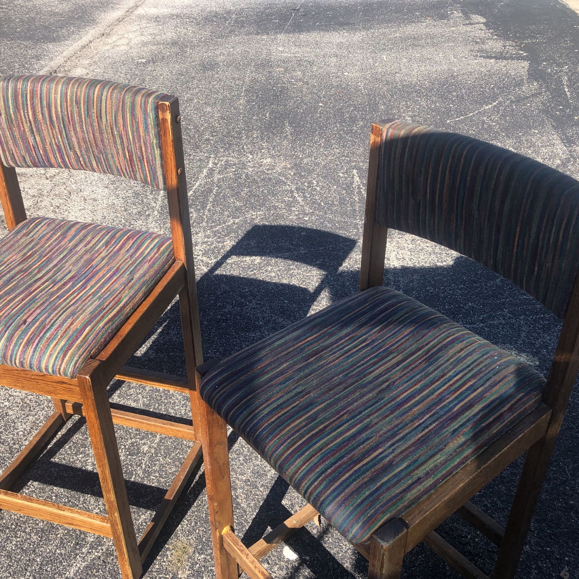 2 Cloth and Wood Chairs