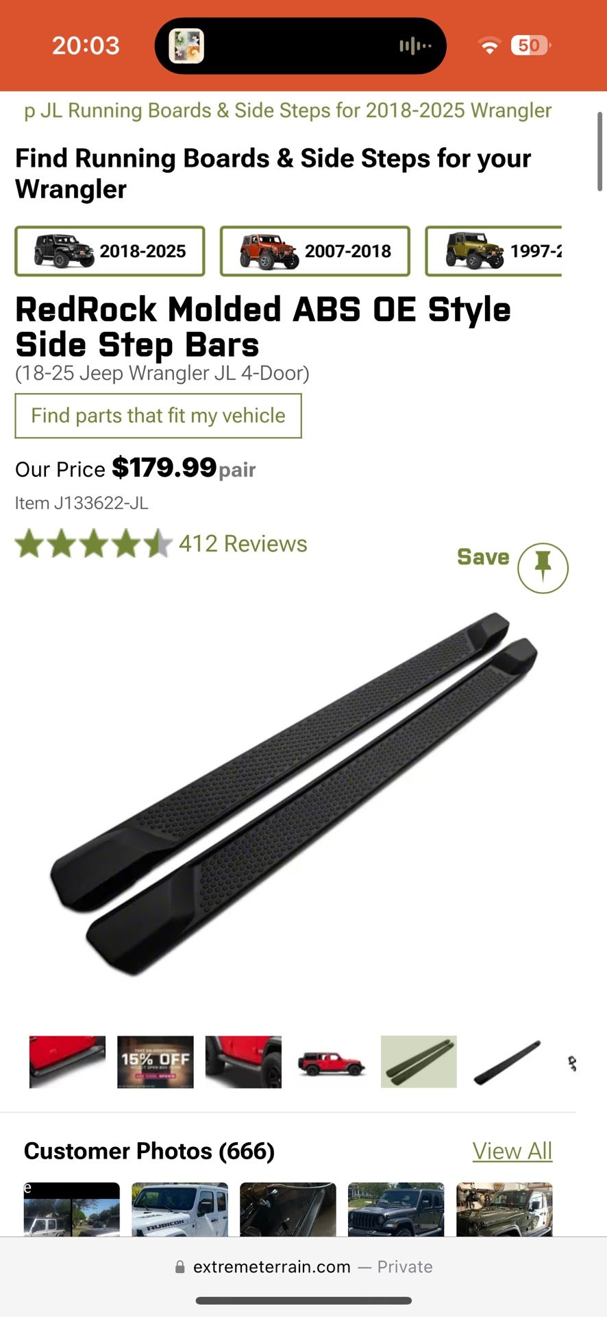 Jeep OEM Running Boards