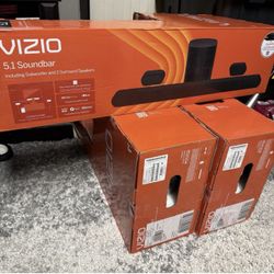 VIZIO 5.1 Soundbar with Dolby Atmos Wireless Sub Surround Speakers Home Theater SV510M-08