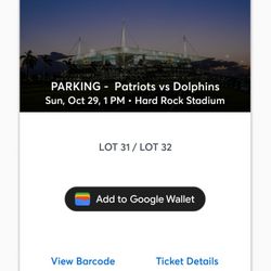 Parking Pass MIAMI DOLPHINS