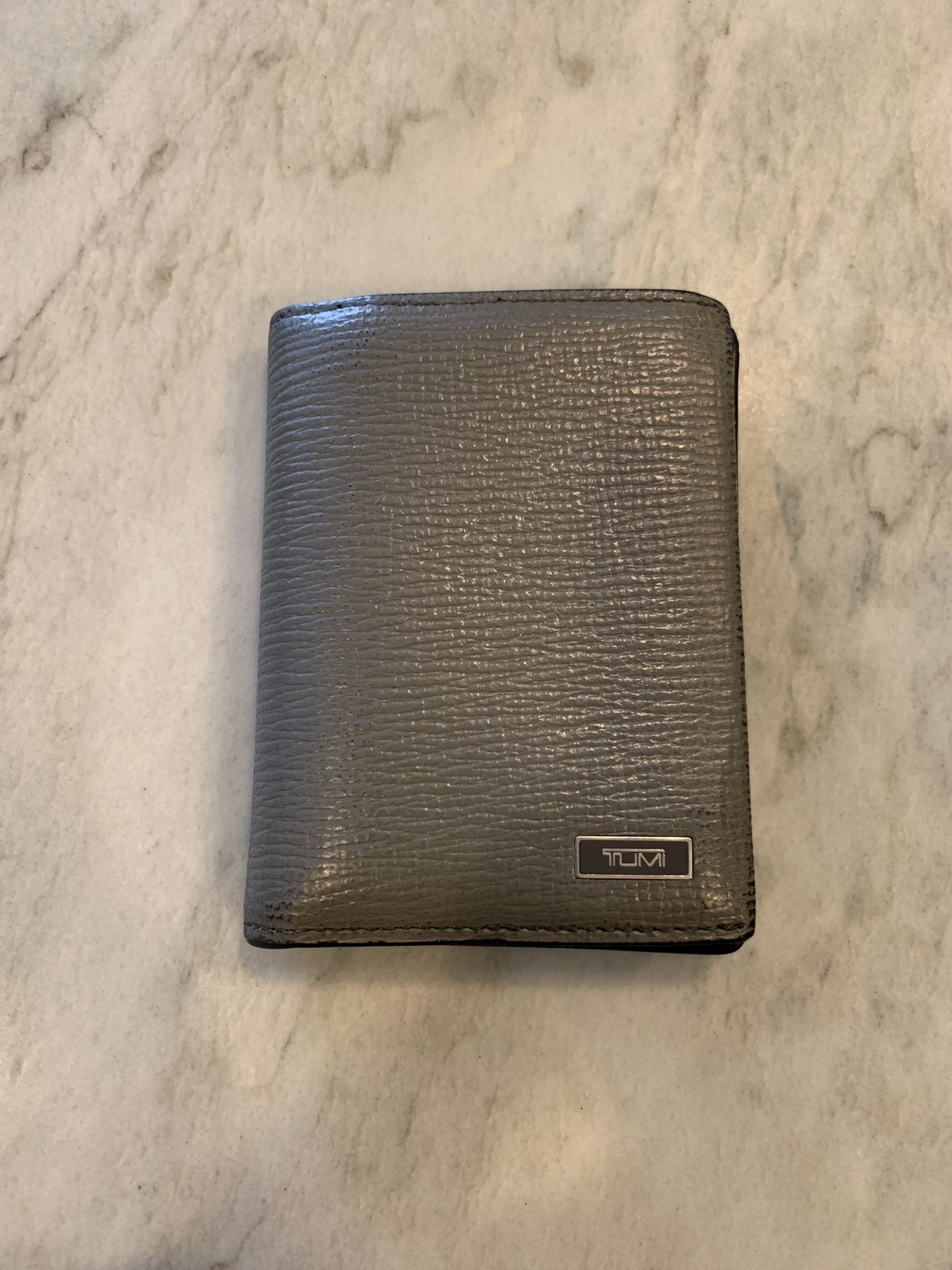 Small Gently Used Leather Tumi Wallet (Gray)