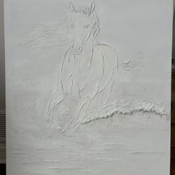 One Of A Kind Canvas Horse Painting From Poland