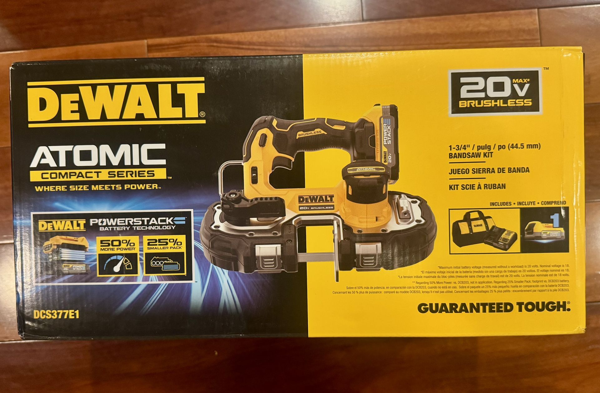 New DEWALT 20V Cordless 1-3/4 in. Bandsaw with battery and charger