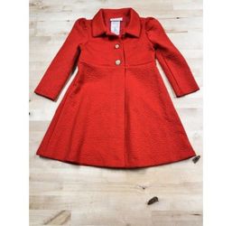Bonnie Jean Little Girls Size 3T Red Peacoat Fancy Dress Up coat jacket top toddler kids toddler Red