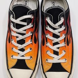 Converse Chuck Taylor All Star Low 70s Flames Sneaker Sz  Men's 7/Womens 9 Excellent Condition 
