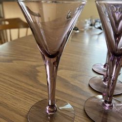 Amethyst Cordial Glasses Purple  5” tall set of 9 - VINTAGE late 1950’s