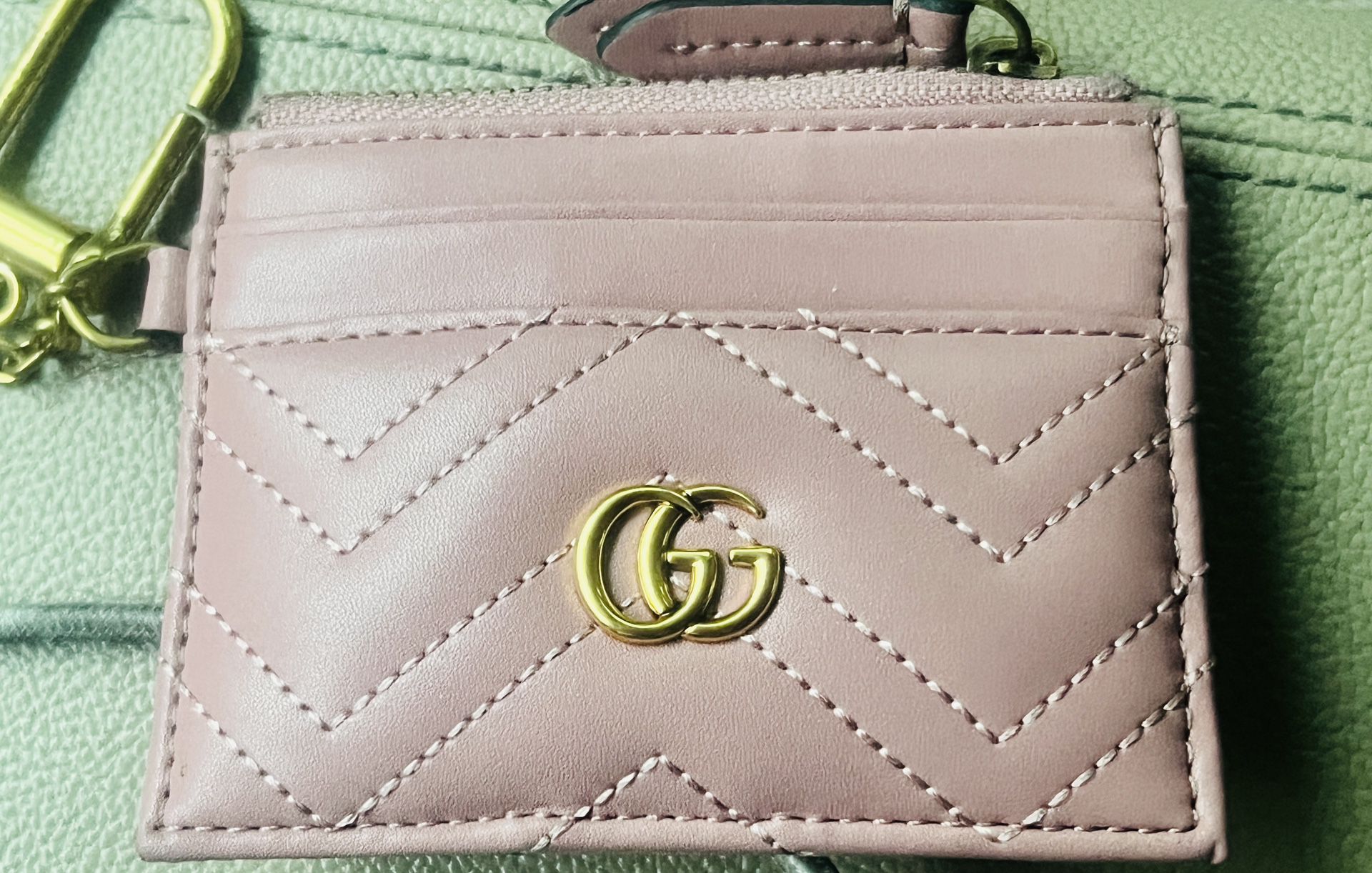 Gucci Marmont Pink Small Key Chain Wallet