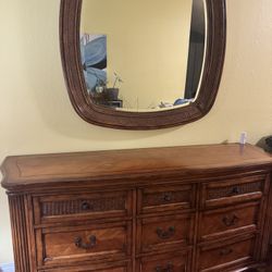 Big Mirror And Mahogany Cabinet Match 