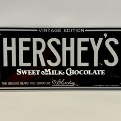 Hershey's Sweet Milk Chocolate Bar Ande Rooney's Porcelain Steel Enameled Sign