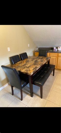 Dining Table Set with Chairs and Bench