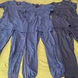 Dark Blue Women’s Scrubs: Set of 3