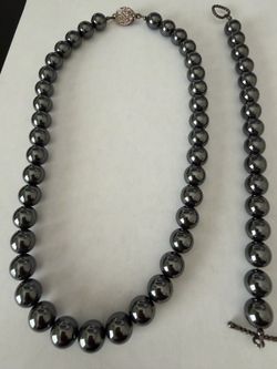Vintage Hematite Necklace & Matching Bracelet