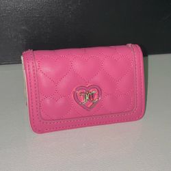 Pink Juicy couture flawless heart quilted bifold wallet