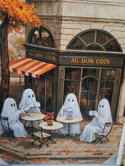 Ghosts in café artwork