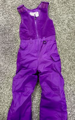 Girls Purple Snow Bib Size 7