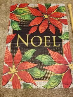 New! 3 Pc Christmas Holiday Flag & Flagpole Bundle