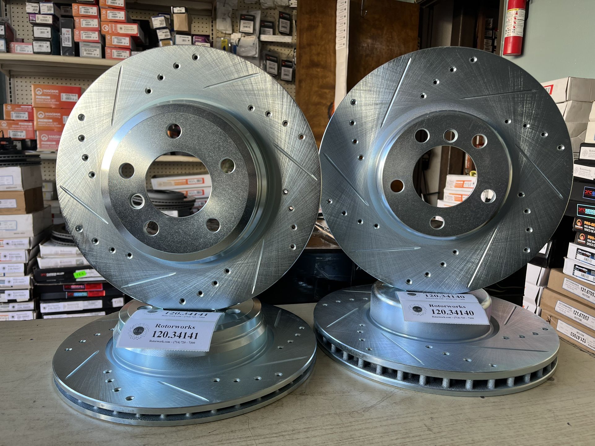 BMW 440i 17-20 Front & Rear Drill Slot Rotors Brake Pads