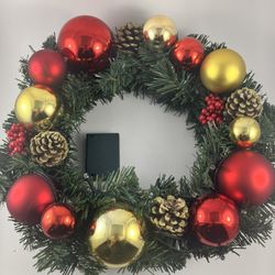 Pre-Lit Red & Gold Christmas Wreath Price: $30